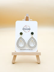 Vanilla Bean Open Teardrop | Embossed Clay Dangle